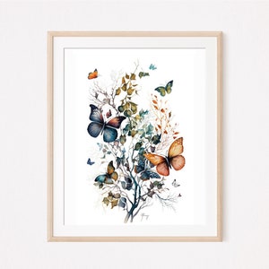 Colorful Butterfly Wall Art | Butterfly Print | Watercolor Butterfly | Minimalist Wall Art | Colorful Art Print | Digital Download | 0094