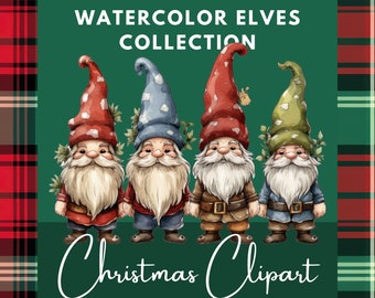 Christmas Gnomes Christmas SVG Clipart Christmas PNG Collection Christmas Clipart Junk Journal Scrapbooking Sublimation
