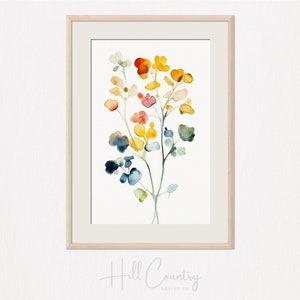 Whimsical Watercolor Wall Art | Floral Digital Print | Botanical Print | Bright Flower Arrangement | PRINTABLE | 0374