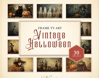 Samsung Frame TV Art Set of 30 Vintage Halloween Frame TV Art Vintage Horror Paintings Fall Art For Frame Tv Digital TV Art Autumn Decor
