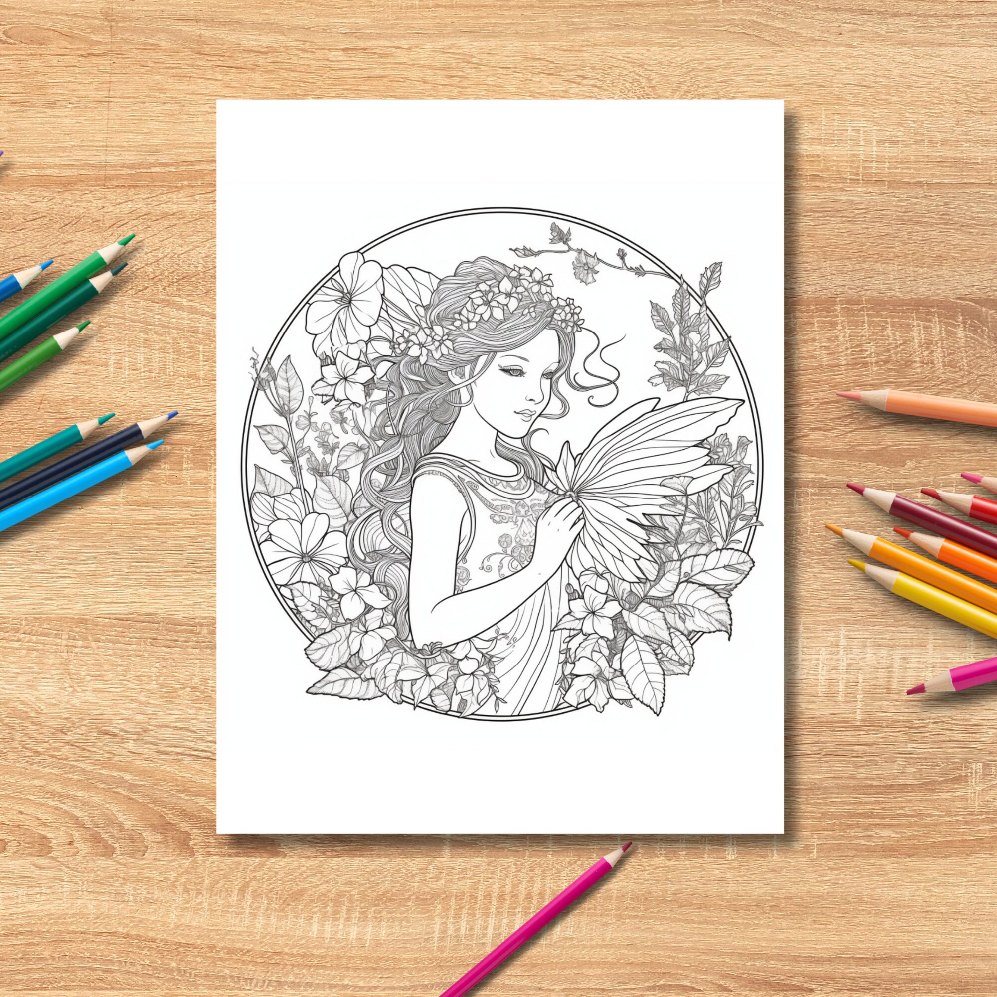 Fairyland Coloring Bundle Printable Fairy Coloring Pages Instant ...