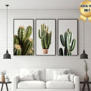 Impressions de cactus, lot de 3