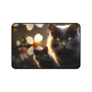 Katzen Schreibtischmatte, Mauspad, Computer Schreibtischmatte, Schwarze Katze Schreibtischmatte, Benutzerdefinierte Matte