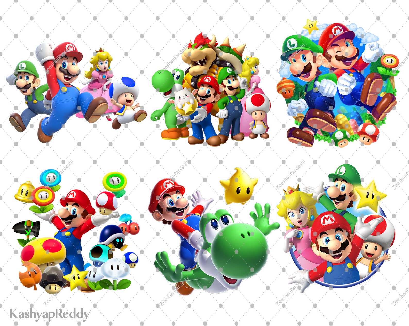 Mario Kart PNG Bundles Super Mario Clipart Printable Mario - Etsy