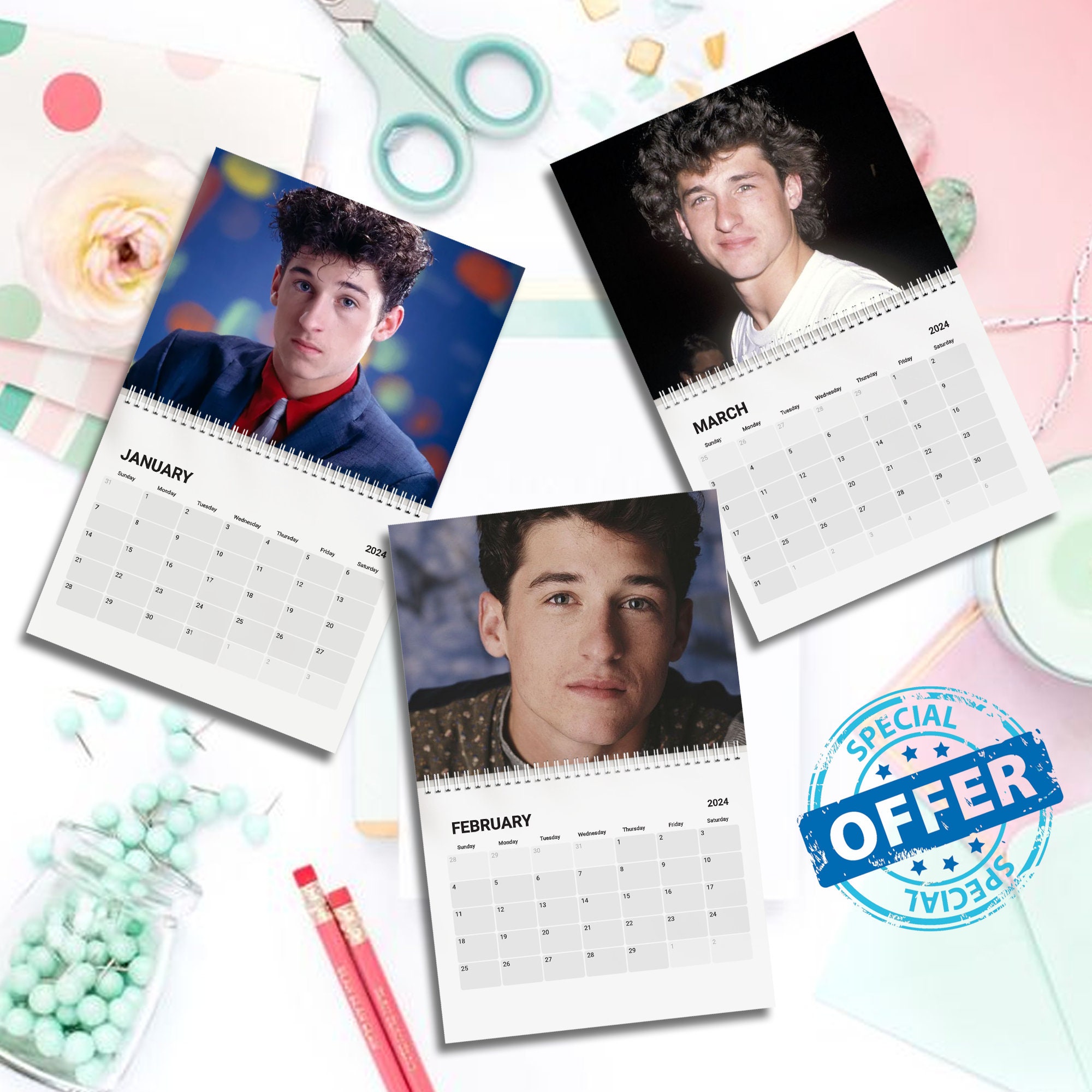 Patrick Dempsey 2024 Wall Calendar, Patrick Dempsey Planner 2024 sold