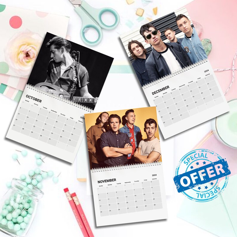 Arctic Monkeys Calendar 2025, AM Arctic Monkeys Wall Calendar, Alex