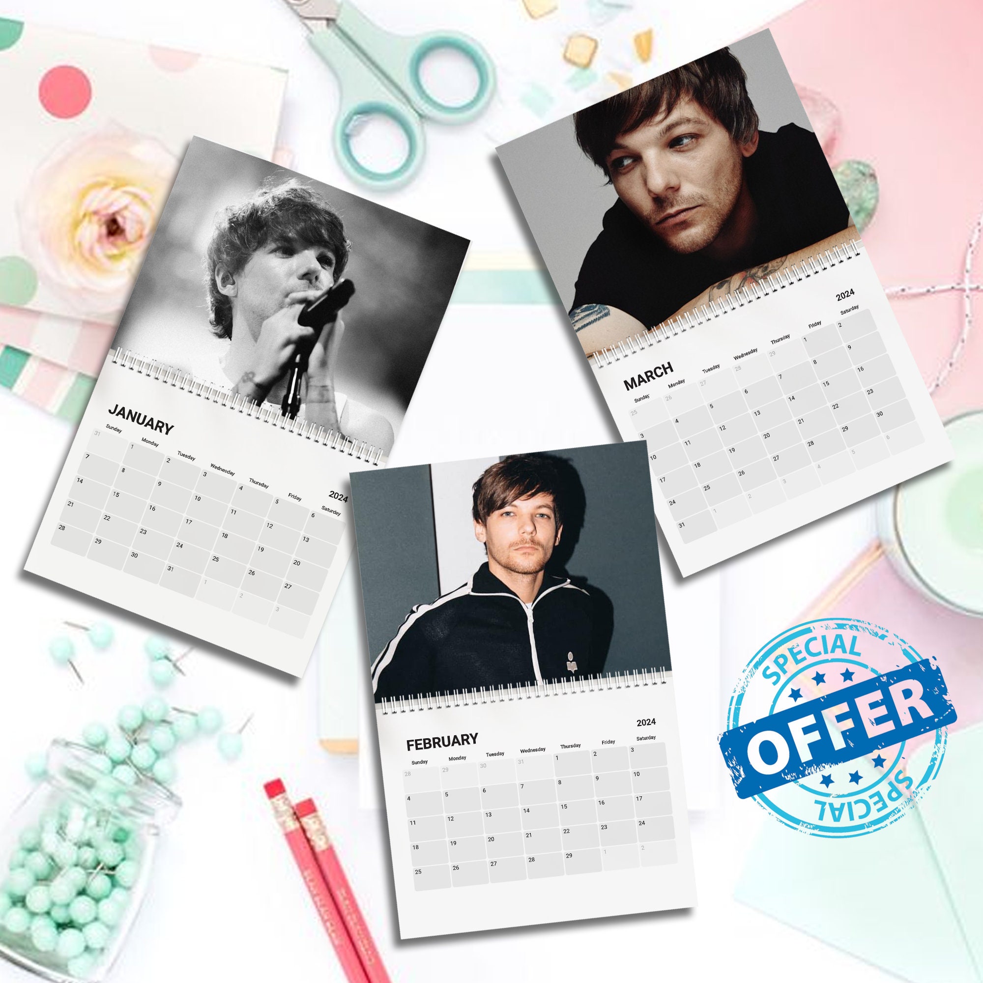2024 Louis Tomlinson Wall Calendar, Louis Tomlinson Desk Calendar sold