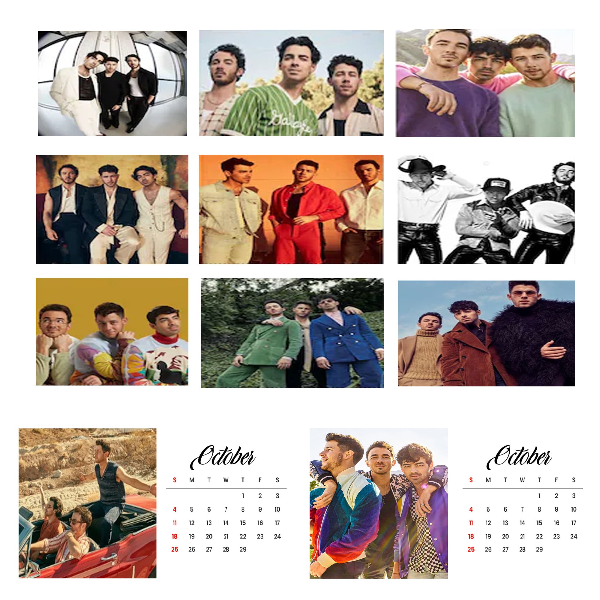 Jonas Brothers Calendar 2025, Jonas Brothers Wall Calendar 2025, Jonas