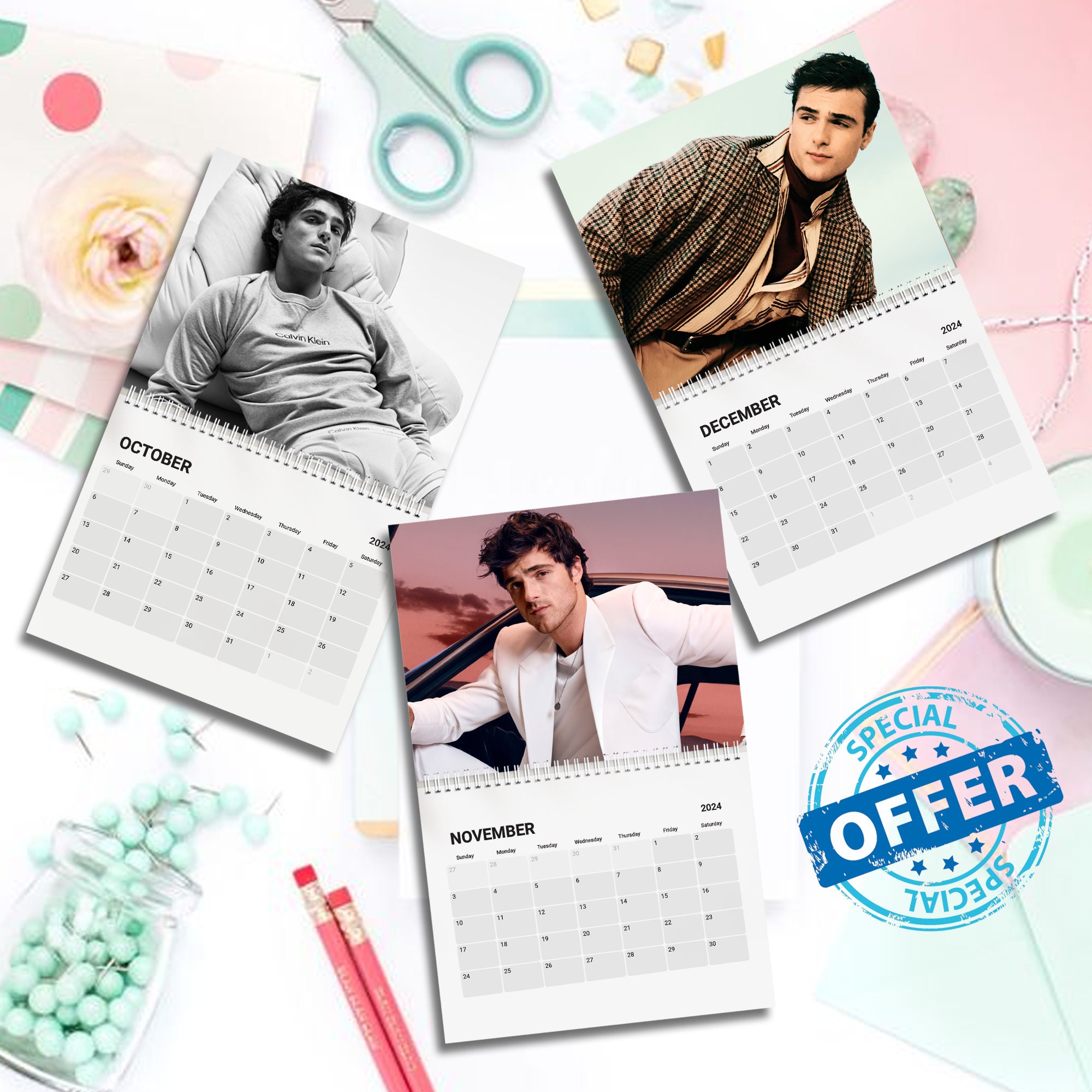 Jacob Elordi 2024 Calendar, Celebrity Calendar, Jacob Elordi 2024 Wall