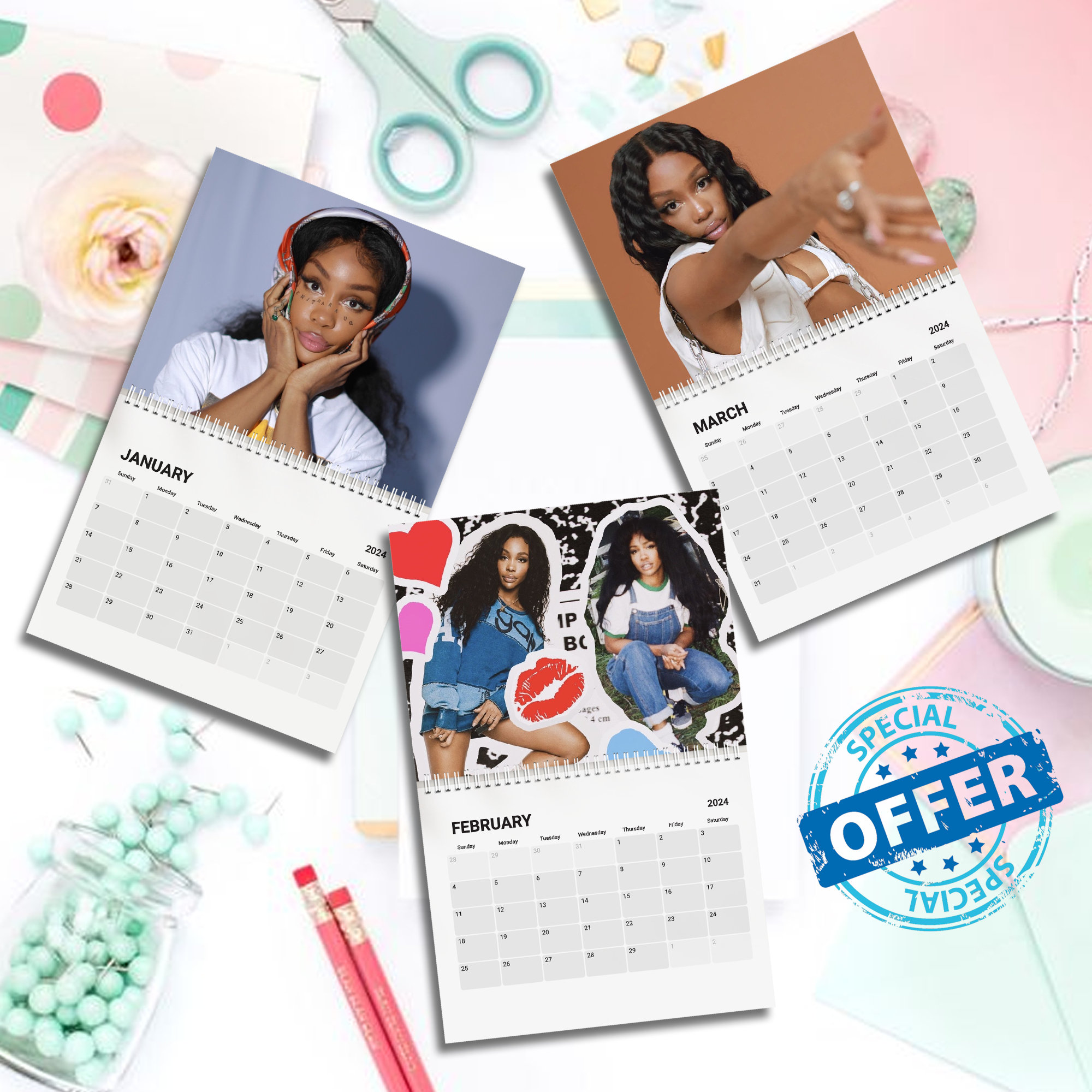SZA Calendar Vol.1 2024 Calendar, Wall Calendar 2024 Calendar sold by