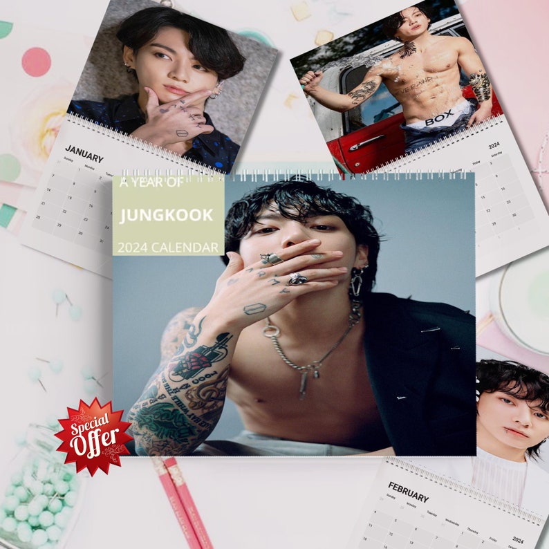 Jungkook 2024 Calendar, Wall Calendar 2024, BTS Fan Gift, Planner 2024