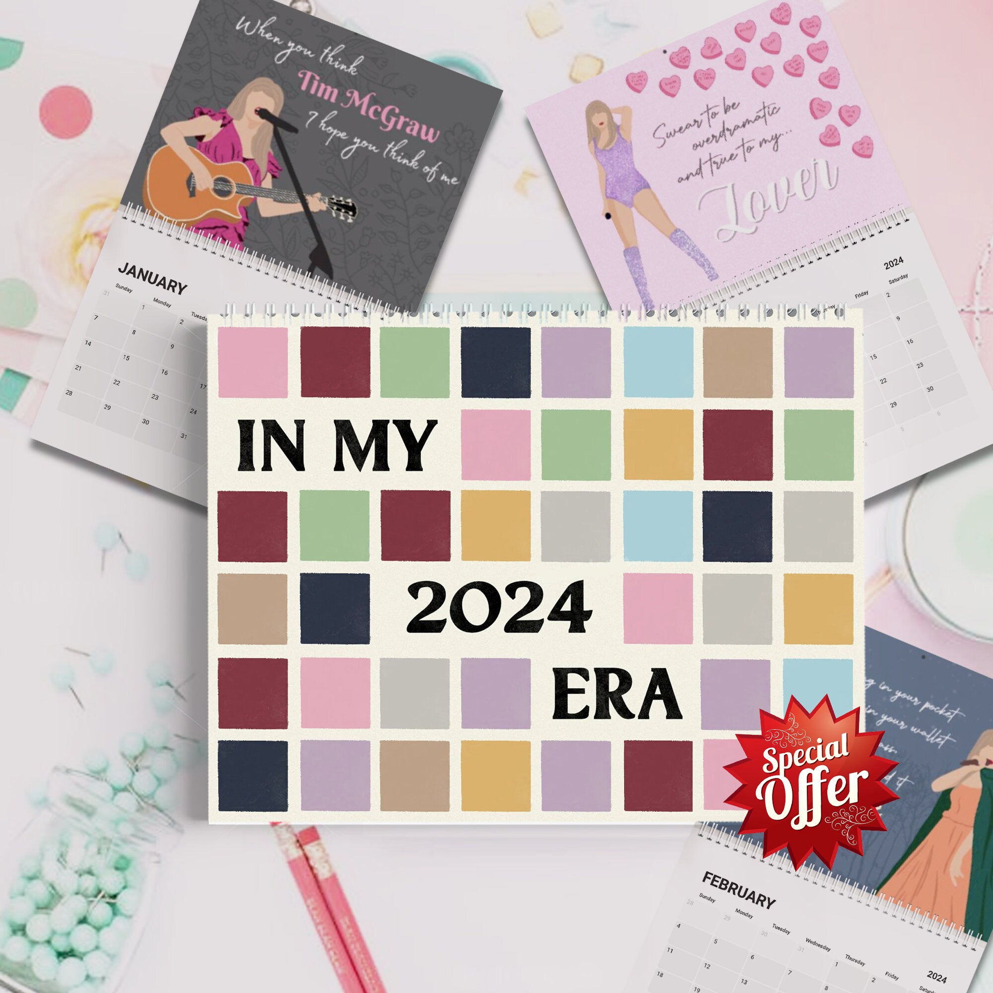 In My 2024 Era Wall Calendar, Cute 2024 Calendar sold by Deformed