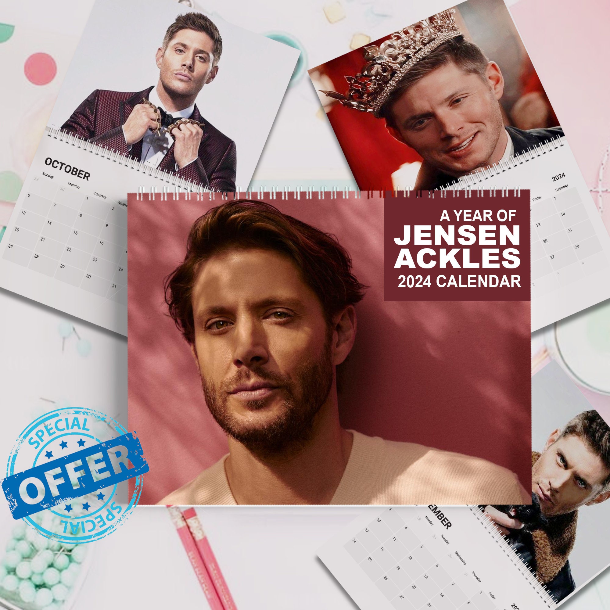 Jensen Ackles 2024 Wall Calendar Jensen Ackles Planner 2024 sold by
