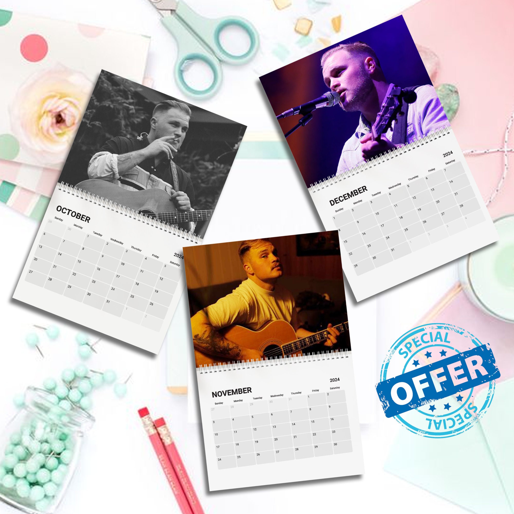 2024 Zach Bryan Wall Calendar, Zach Bryan Tour 2024 Wall Calendar sold