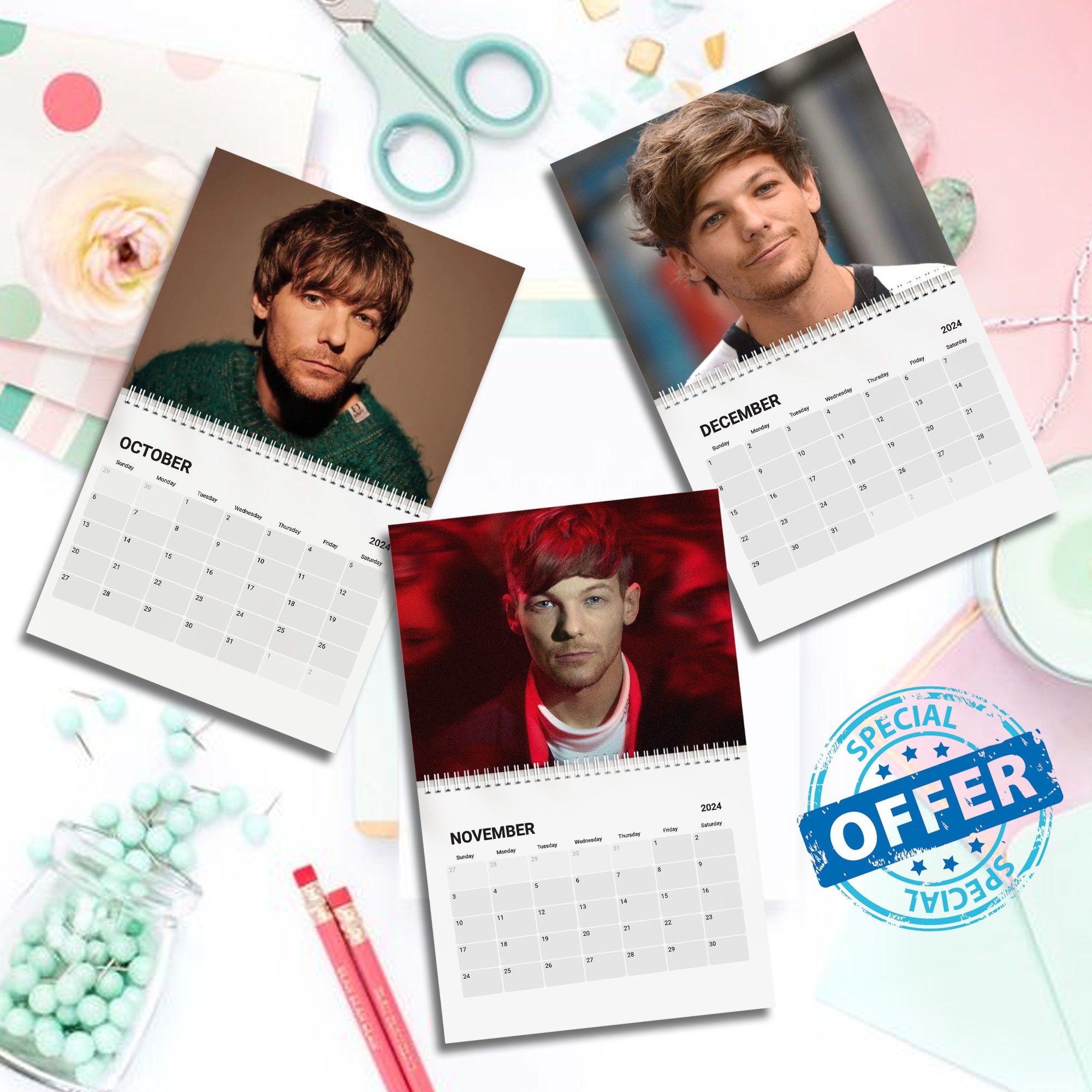 2024 Louis Tomlinson Wall Calendar, Louis Tomlinson Desk Calendar sold