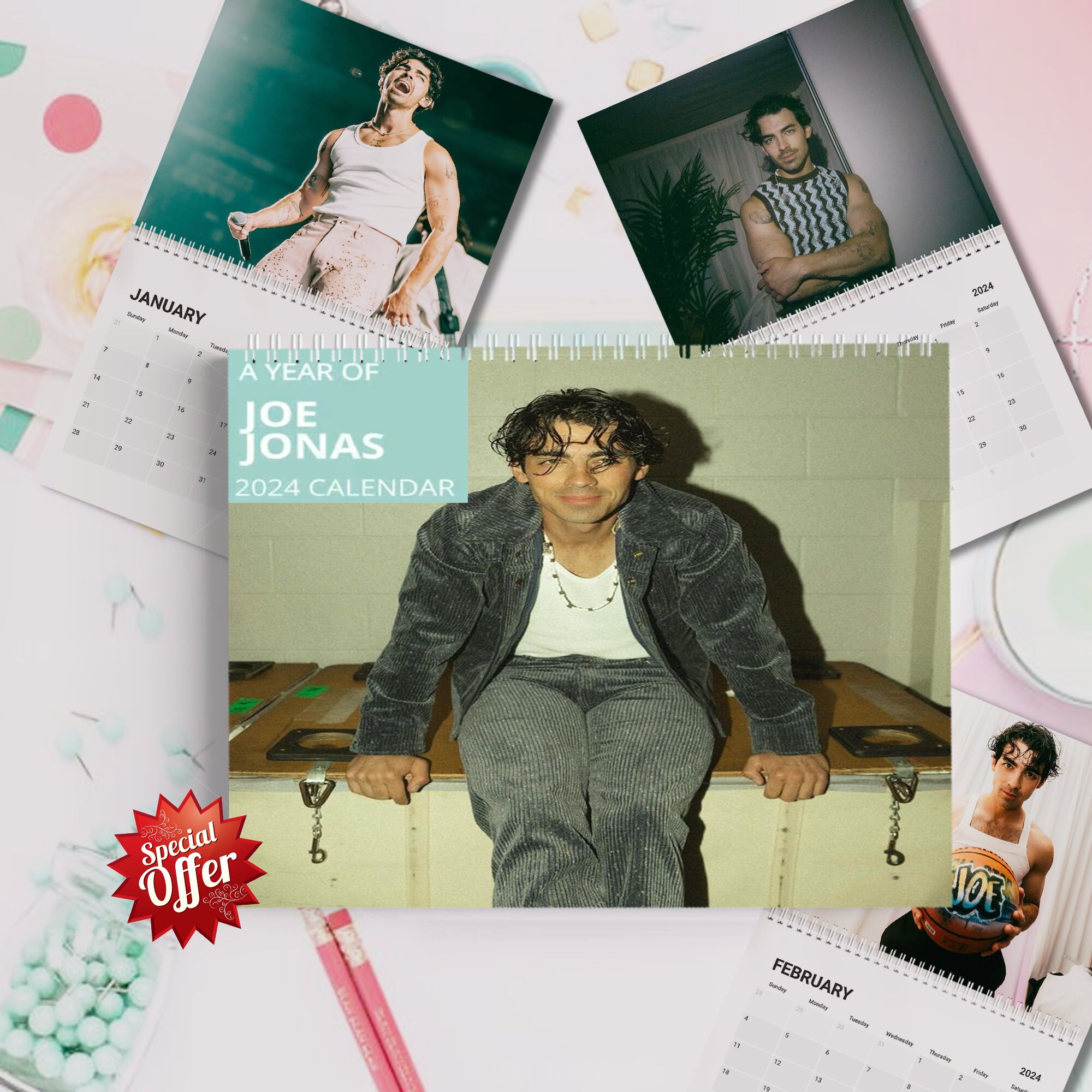 Joe Jonas Wall Calendar 2024, Jonas Brothers Wall Calendar sold by