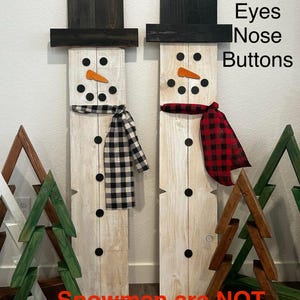 Laser Cut Wood Snowman Face & Buttons – DIY Craft Kit, no porch leaners included!