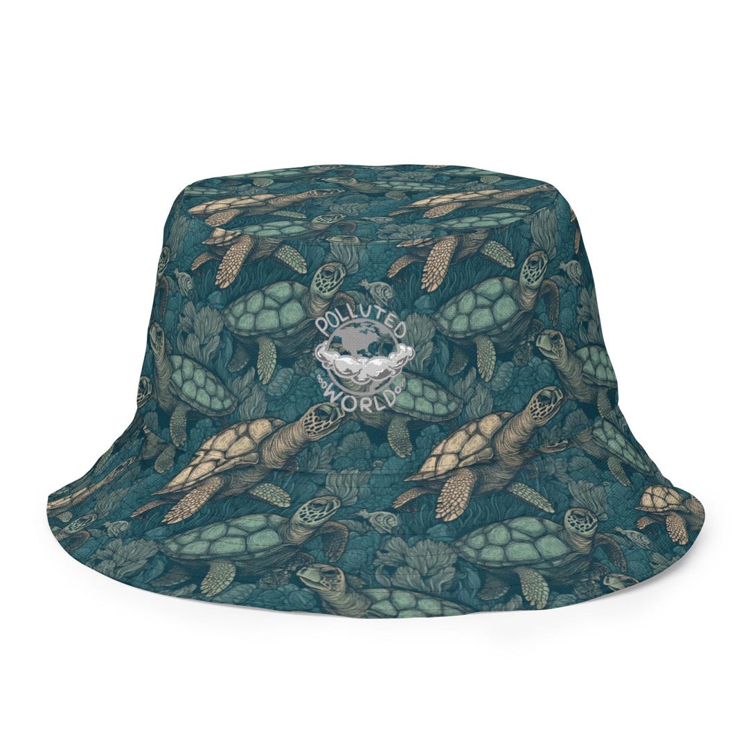 Sea Turtle Reversible Bucket Hat Etsy