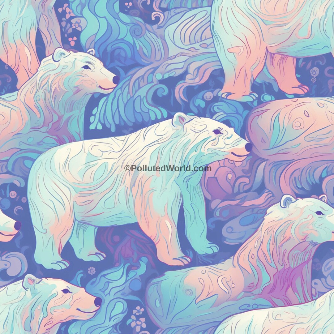Polar Bear 5 Seamless Pattern Digital Paper Image - Etsy