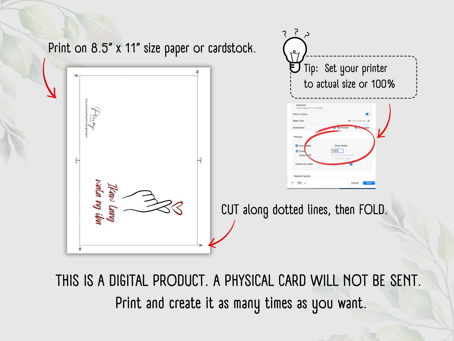 Printable Filipino Greeting Card | Digital Download | Printable 5