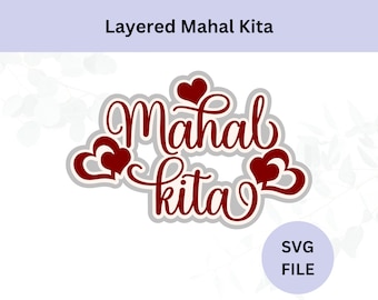 Layered Mahal Kita Svg | Digital Download | Filipino I Love You | I Love You Svg | Mahal Kita cut file | P008