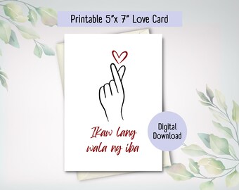 Printable Filipino Greeting Card | Digital Download | Printable 5" x 7" Love Card | Print Cut Fold | DIY Greeting Card