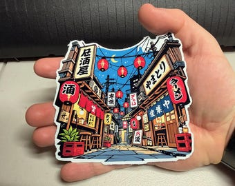 Japanese Izakaya Alley Night Sticker