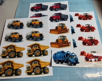 Construction vehicle sticker set