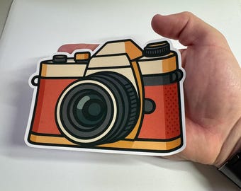 Vintage SLR Camera Sticker – Retro Film Photography Die Cut Decal