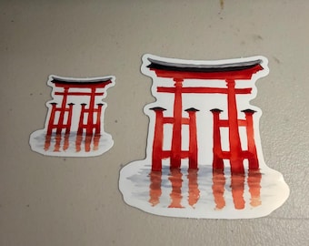 Torii Gate Watercolor Sticker