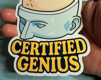 Certified Genius Smooth Brain Sticker