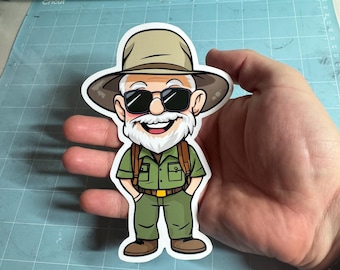 Cartoon Park Ranger Sticker – Vinyl Decal for Outdoor Lovers