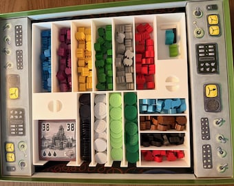 Power grid board game token organizer