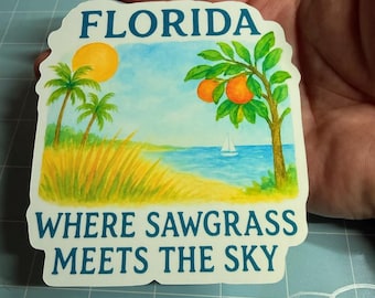 Florida Where Sawgrass Meets the Sky Sticker