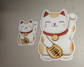 Watercolor Lucky Cat Sticker