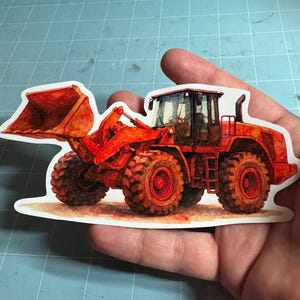 Sticker aquarelle pour chargeur frontal – Art de la construction