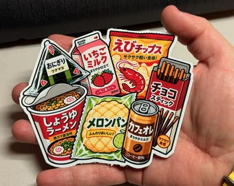 Japanese Konbini Snack Haul Sticker