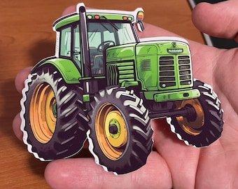 Green tractor sticker