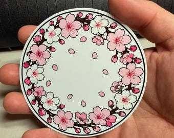 Cherry Blossom Wreath Sticker