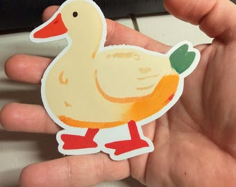 Watercolor duck sticker