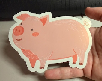Cute Pink Pig Sticker
