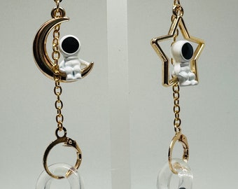 Astronaut Celestial Loop Earplug/AirPod Holder Earrings