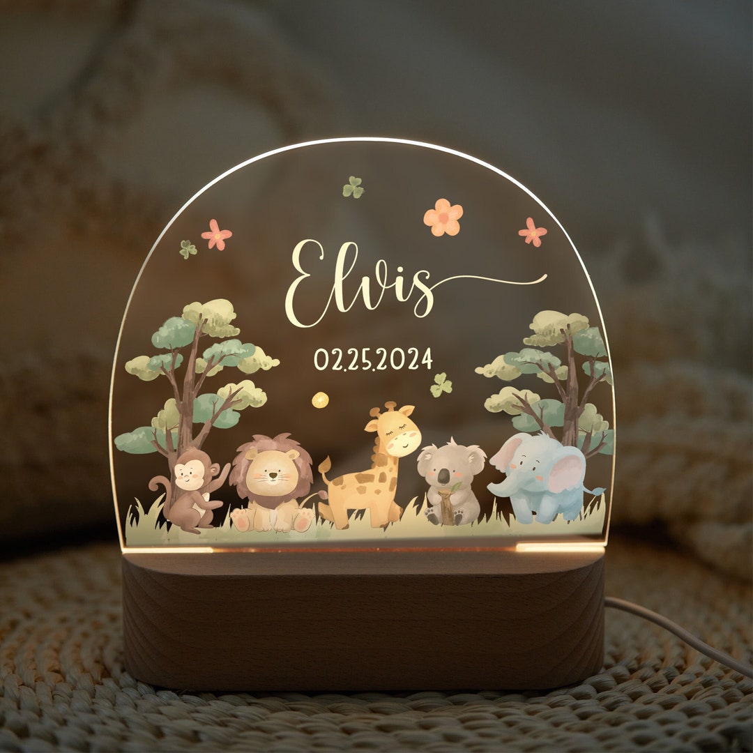 Baby Animal Night Lights Custom Kids Night Lamps With Name Etsy Australia