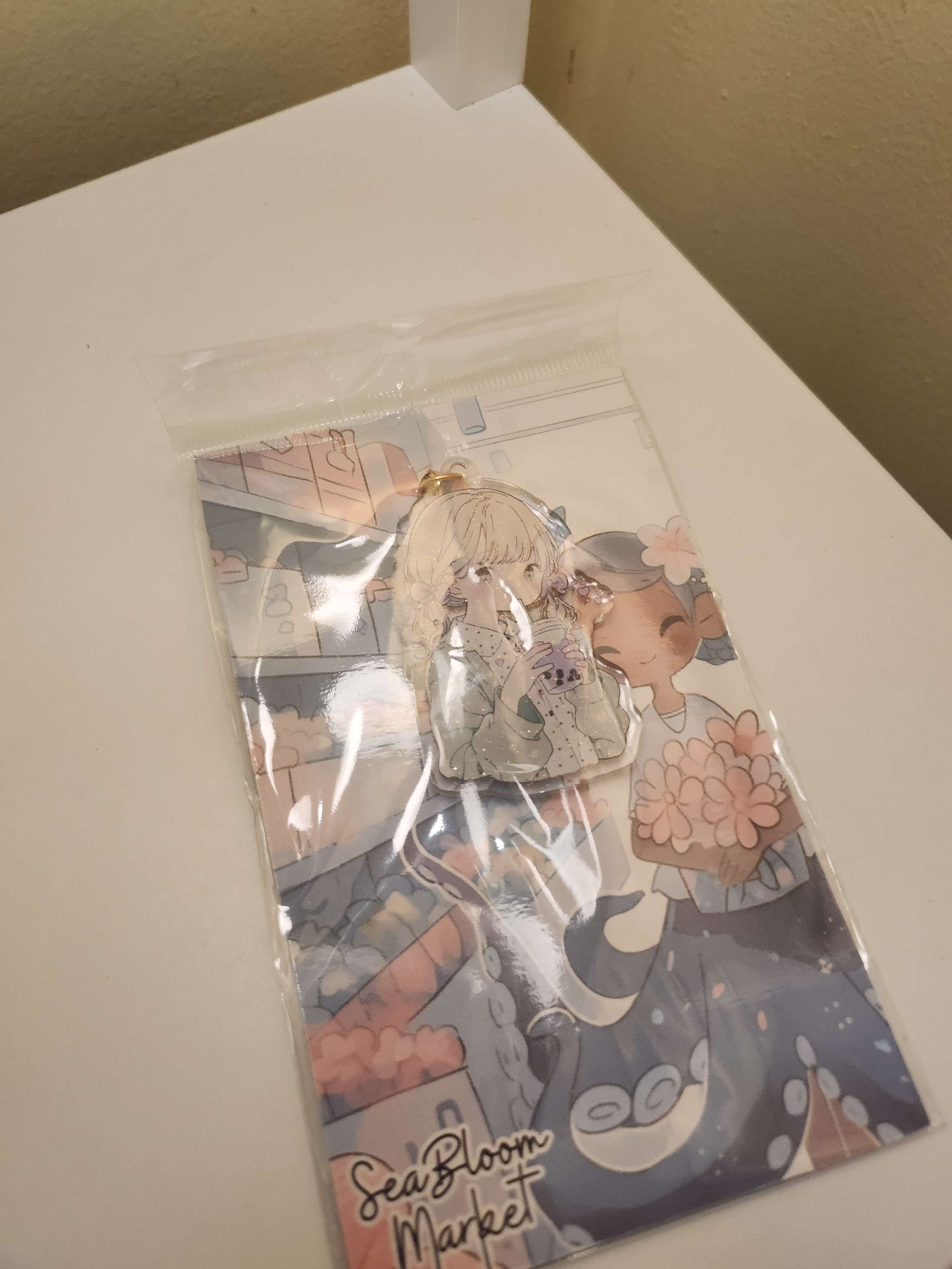 Boba Tea Key Chain, Sakura Cherry Blossom Clip, 2.5 Glitter Charm, Taro ...