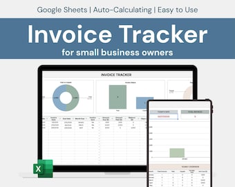 Google Sheets Invoice Tracker | Small Business Income Dashboard (Digital Download)