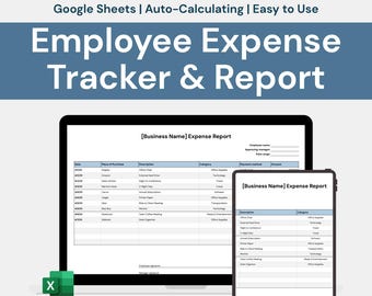Employee Expense Report Template | Google Sheets | Employee Reimbursement Form | Small Business Tracking