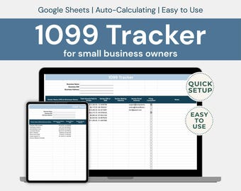 1099 leverancierstracker | Betalingslogboek en dashboard leveranciers | Google Spreadsheets | Boekhoudsjabloon voor kleine bedrijven