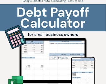 Debt Payoff Calculator | Google Sheets, Loan Tracker (Digital Download)