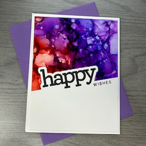 Tarjeta de felicitación de amistad hecha a mano - Tamaño A2 - Tinta con alcohol
