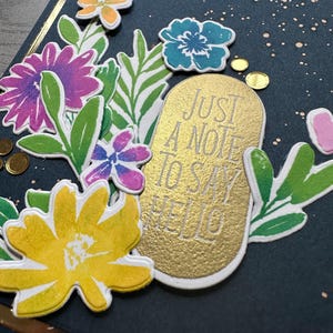 Solo una nota para decir hola - Tarjeta de felicitación - Tamaño A2 - Hecha a mano